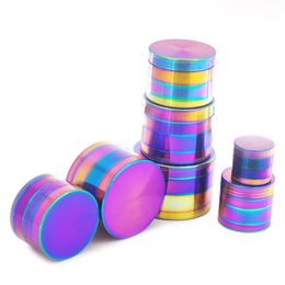 Rainbow Grinders Ice Blue Grinder Zinc Alloy Metal Grinders 40/50/55/63mm Diameter 4 Parts Dry Herb Grinders Herb Crushers