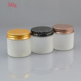 Free Shipping 50pcs/lot 50g Aluminium jar plastic tank cosmetics packaging box DIY small Jar cosmetics bottle empty cans