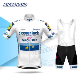 Men Cycling Clothing Quick Step Pro Team Short Sleeve Jersey Set European Deceuninck 2020 Summer Road Bike Race Uniform