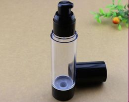 30 ml Black airless pump bottle , 30ml plastic airless bottle, 1 oz round pp airless bottle