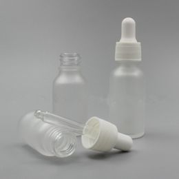 Empty Refillable Frost Glass E-liquid Dropper Bottles Oil Glass Piepette Dropper Container 5ml 10ml 15ml 20ml F1776