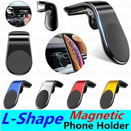 L Shape Car Phone Holder Car Air Vent Mount Magnetic Phone Holder GPS Mobile Phone Magnetic Holder For Mobile cellphone