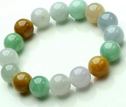 bracelet jade bracelet Burma fukurokuju natural old pit waxy jade jade bracelet, hand three beads variety