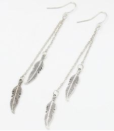 new hot European and American popular tree leaf earring tassel chain feather ear stud fashion classic exquisite elegance