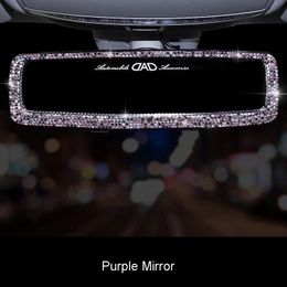 Other Interior Accessories Rhinestone Car Rearview Mirror Decor Charm Crystal Bling Diamond Ornament Rear View Cover Women Auto Ac255S