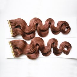 body wave Tape in Hair Extensions 100% Human Remy Hair 200g 80Pcs Colourful Tape on Hair Skin Weft Cheveux Extension