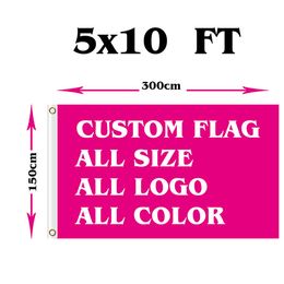 Custom 5x10 FT Flag Banner 150x300 cm Sports Party Club Gift Digital Printed Polyester Advertising Indoor Outdoor Flags and Banners
