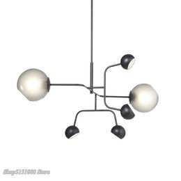 Nordic Molecular Glass Pendant Lights Designer Postmodern Magic Bean Hanging Lamp for Living Room Bedroom Home Decor Luminaire
