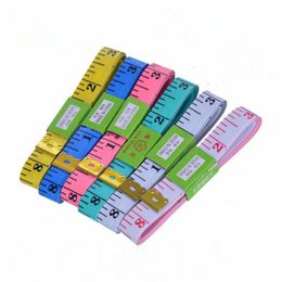 New Designer Portable Colourful Body Measuring Ruler Inch Sewing Tailor Tape Measure Soft Tool 1.5M Sewing Measuring Tape Christmas Gift