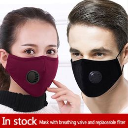 Respiration valve Mouth Mask 1 mask+2 Philtres Dust Respirator Washable Reusable Masks Cotton Unisex Mouth Muffle Free Shipping