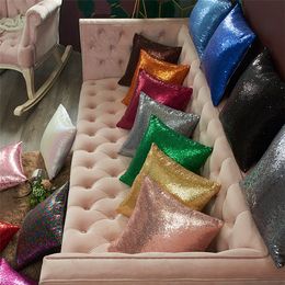 Multi Colors fashion Sequins Pillow Case Glitter Pillow Covers Square Cushion Case Sofa cushion cover Wedding Decoration articles T9I00307