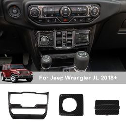 Carbon Fibre ABS Window Control Panel Car Cigarette Lighter USB Socket For Jeep Wrangler JL 2018 Up Auto Internal Accessories275w