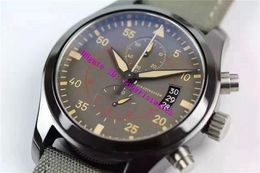 -ZF Fabrik Pilot TOP GUN Herrenuhr Schweizer ETA7750 Automatische Chronograph Mechanische Armbanduhr Saphir Keramik Fall Uhren Super Wasserdicht