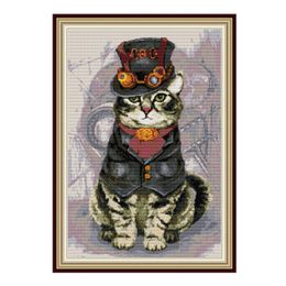 Mighty cat home diy kit Handmade Cross Stitch Craft Tools Embroidery Needlework sets counted print on canvas DMC 14CT /11CT