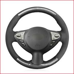 Custom Made DIY Anti Slip Carbon Fibre Steering Wheel Cover for Infiniti FX35 FX37 FX50 QX70 Nissan Juke