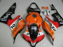 Injection Moulding hot sale fairings for Honda CBR600RR 2007 2008 orange black fairing kit CBR600RR 07 08 LL13