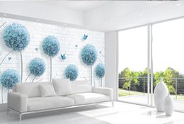 beautiful scenery wallpapers Simple dandelion hand painted flower background wall paper decorative painting