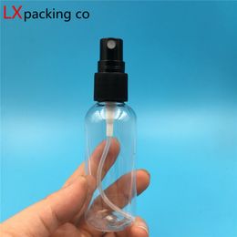 50 pcs Free Shipping 10 30 50 60 100 ml Clear Transparent Spray Bottles Black sprayer Perfume Cosmetic Containers