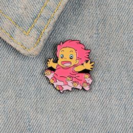 Carino Piccolo Cartone Animato Bella Ragazza Divertente Smalto Spille Spille per Donna Bambini Demin Camicia Decorazione Spilla Pin Metallo Kawaii Distintivo Gioielli di Moda