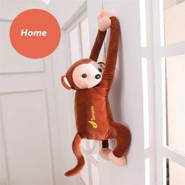 1x Wooden Animal Monkey Tissue Box Paper Holder Dispenser Organizer For Home Car