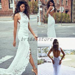 Promotion Robe De Mariée En Dentelle Fourreau Fendue Devant