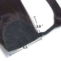 Good Quality Clip in Hair Ponytail Extension Wrap Around Long Straight Pony Tail Hair 18 20 22 Inch piece