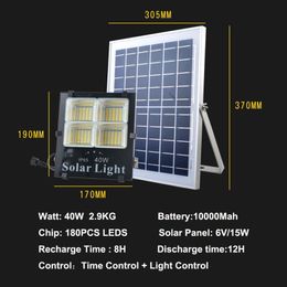 Solar Wall Lights Waterproof Floodlight Outdoor Spotlight Garden Decor Lamp Remote Control Solar Panel Garden Street Walls Light