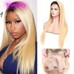 Malaysian Human Hair 13X4 Lace Front Wig 1B/613 Ombre Virgin Hair Wigs 1b 613 Straight Hair Products