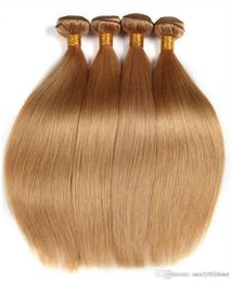 6pcs lot 50g brazilian straight human hair bundles blonde Colour 27 hair weaves 1030 inch non remy hair extensions free shipping