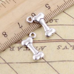 200pcs/lot Antique Silver Plated Dog Bone Charms Pendant for Jewellery Making Earrings Bracelet Accessories DIY 16x10mm