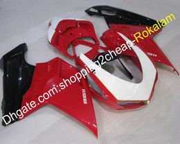 For Ducati 848 1098 Motorcycle Bodywork 1098S 1198 2007 08 09 10 2011 Red White Black ABS Fairing Aftermarket Kit (Injection molding)