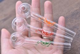 Newest Colourful cute mini 10cm thick dolphin glass oil burner pipes for smoking pipes Curved Glass Oil nail Pipes free shipping