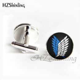 Shingeki No Kyojin Attack Titan Recon Corps Cosplay Cufflinks Boutons de Manchette