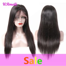 Glueless Human Hair Lace Front Wigs For Women Black Pre Plucked Brazilian Virgin Remy Straight Hair Lace Wig With Baby Hair dhgate perruque