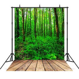 spring forest photography background wooden floor backdrop portrait for photo shoot vinyl cloth photo backdrops photo booth