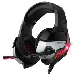 Cool Glowing ONIKUMA K5Pro casque PS4 Gaming Headset PC Gamer Bass Headphones with Mic for Xbox One PUBG Games LED light Headsets Earphone