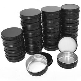 HOT-Aluminum Tin Cans - 20 Pack 1Oz / 30G Round Metal Tin Container Screw Top Cans Cosmetic Sample Containers Candle Travel Ti1