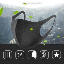 Anti Dust Black Face Mask Mouth Cover PM2.5 Anti-dust Mouth Respirator Dustproof Anti-bacterial Washable Reusable Sponge Face Masks 200pcs