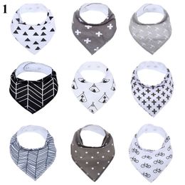 Wholesale 9 pack Infant for baby Drool Bibs Cotton Bandana Bibs With Custom Label Card