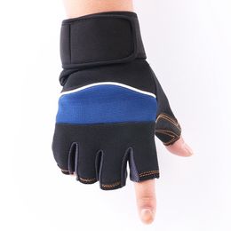 Fashion-Men Nylon Cycling Gloves Anti-slip Breathable Men Outdoor Tactical Gloves Male Fingerless Gym