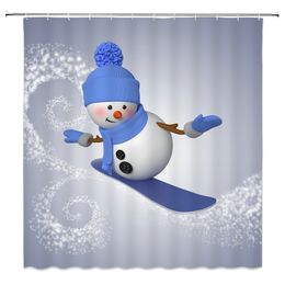 Winter Forest White Horse Sleigh Waterproof Shower Curtain 12Hook /& Bathroom Mat