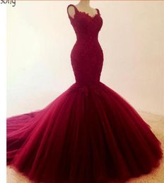 Burgundy Wine Red Mermaid Wedding Dresses 2019 Sweetheart Lace Appliques Colorful Gothic Bridal Gowns Non White Vestidos De Novia Couture