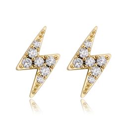 Allergic Free 925 Silver Earrings For Men Women Gold Plated Bling CZ Light Studs Earrings Jewelry Gift