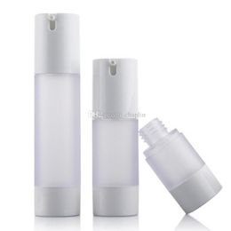 15 30 50ML Frosted Empty Vacuum Airless Plastic Lotion Cream Bottles Container, Travel Size Cream Container Airless Pump