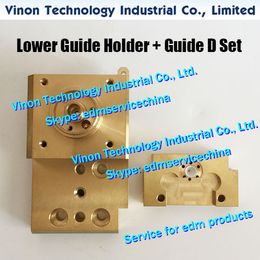 X187B621H01+X053C884G52 (Lower Guide Holder 4 holes+Guide D Ø0.4 Set) DK259A, DK25900, DA769A edm Lower die guide block with 2-M4 tap&2-Ø6.8