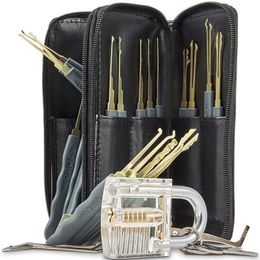 26PCS Lock Training Skill Set Clear Practice Padlock Tools Locks Key Pick Kits Quick Open Lock Learning Tools