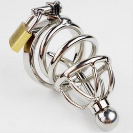 Male Metal Chastity Devices/Cages with Urethral Catheter,Virginity Cock Cage with Lock,Penis Ring,Stainless Steel Penis Lock