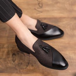 Business Casual Leder -Herren -Ladungsstoffe Design Männer Kleid Flats atmungsaktive Hochzeit und Prom Pantoffeln Fahren große Größe 46 763