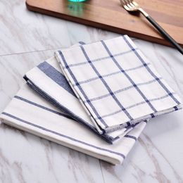 5pcs classic blue stripe plaid table cloth table mat tea towel cover cloth gastronomic background cloth