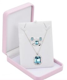 Boxes 17x12x4cm velvet jewelry Set box necklace gift box for jewerly set display storage free shipping more color for choice